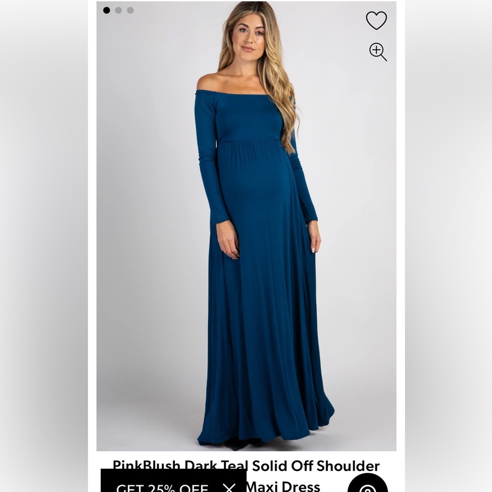 Maternity long sleeve off the shoulder maxi dress